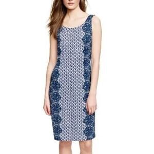 Tory Burch Porter Shift Dress Sleeveless Blue Size Medium